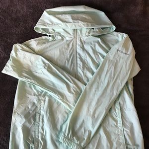 Columbia thin light weight jacket windbreaker teal